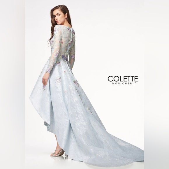 Colette Mon Cheri Blue Embroidered Dress - Picture 3 of 16